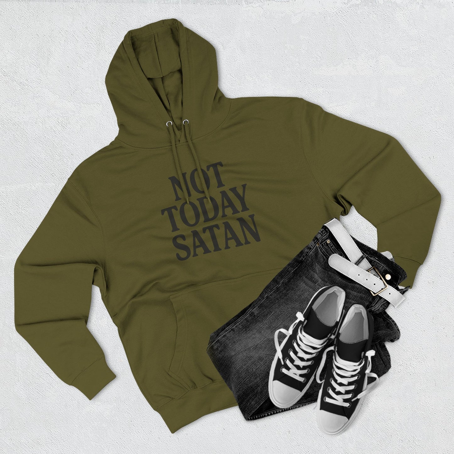 Not Today Satan Fleece Hoodie