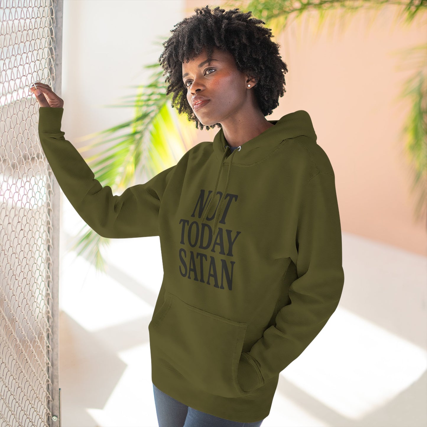 Not Today Satan Fleece Hoodie