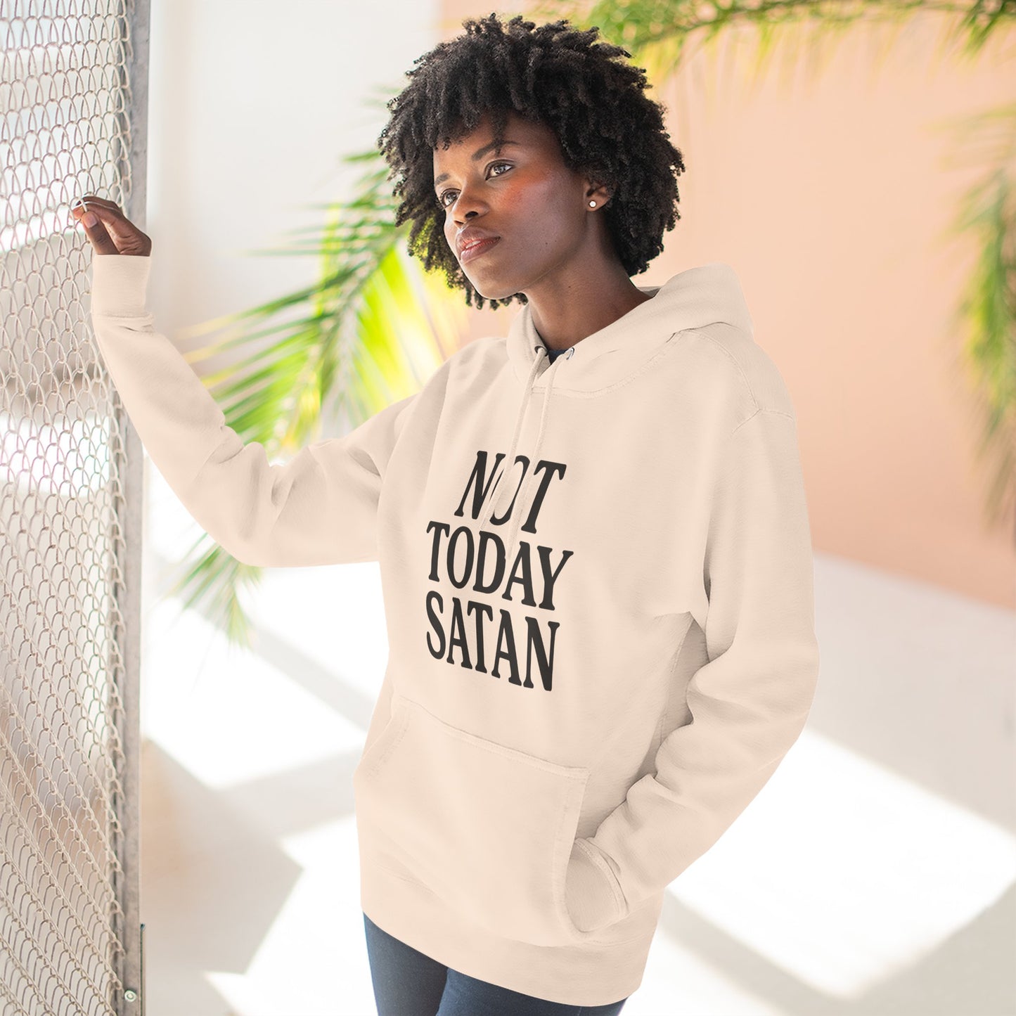 Not Today Satan Fleece Hoodie