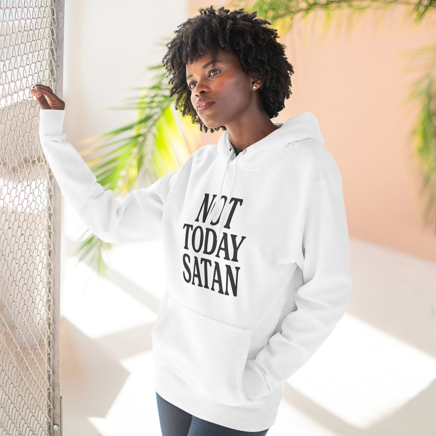 Not Today Satan Fleece Hoodie