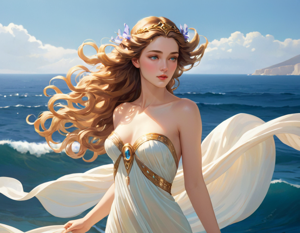 Greek lass near beach