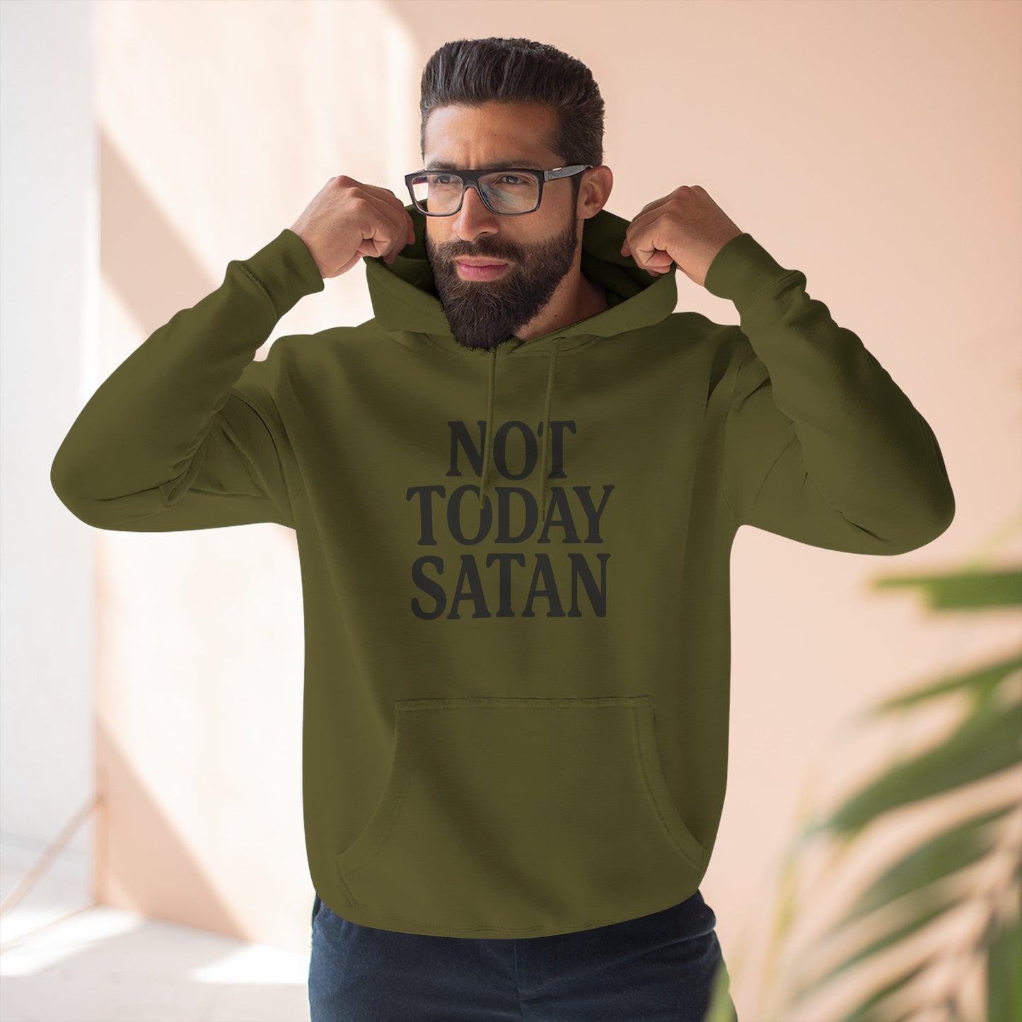 Not Today Satan Fleece Hoodie