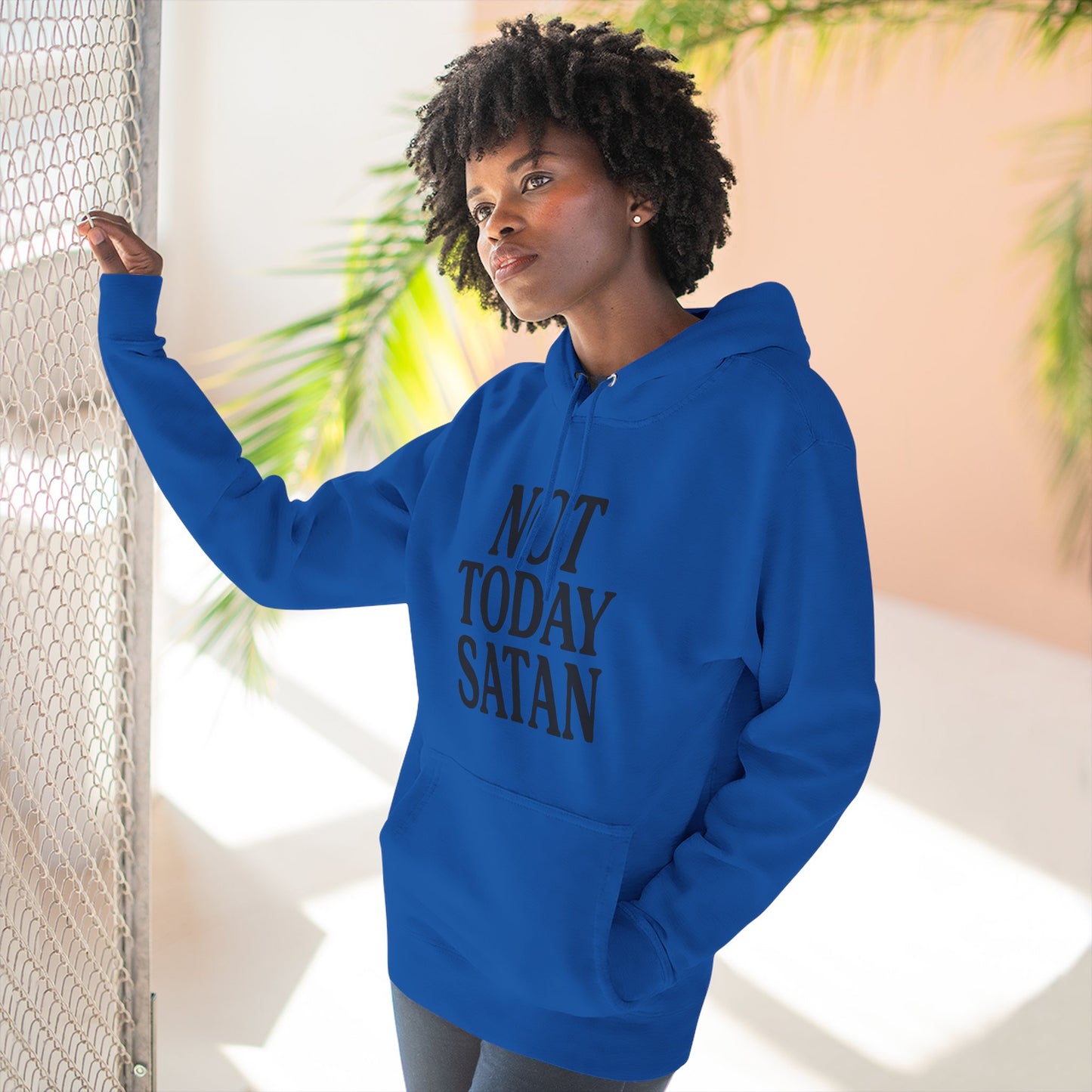 Not Today Satan Fleece Hoodie